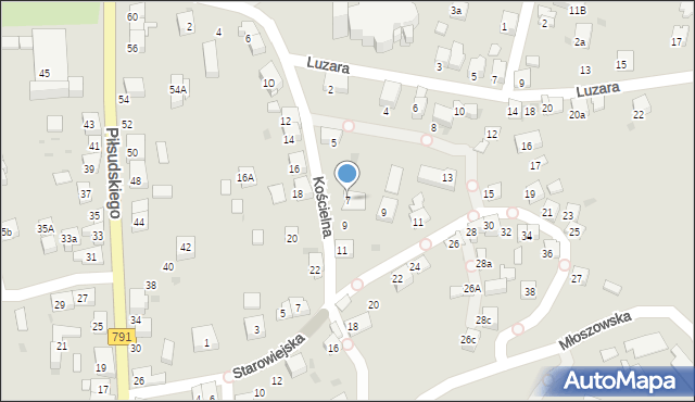 Trzebinia, Kościelna, 7, mapa Trzebinia