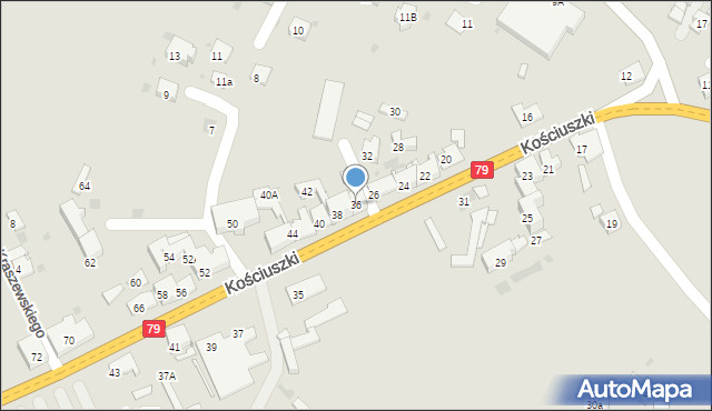 Trzebinia, Kościuszki Tadeusza, gen., 36, mapa Trzebinia