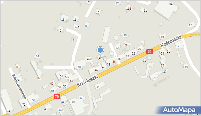 Trzebinia, Kościuszki Tadeusza, gen., 42, mapa Trzebinia