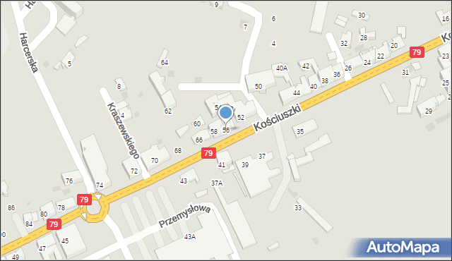 Trzebinia, Kościuszki Tadeusza, gen., 56, mapa Trzebinia