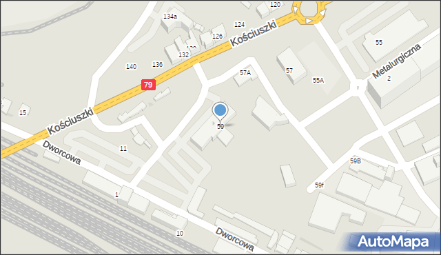 Trzebinia, Kościuszki Tadeusza, gen., 59, mapa Trzebinia