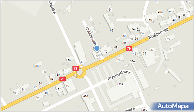 Trzebinia, Kościuszki Tadeusza, gen., 72, mapa Trzebinia