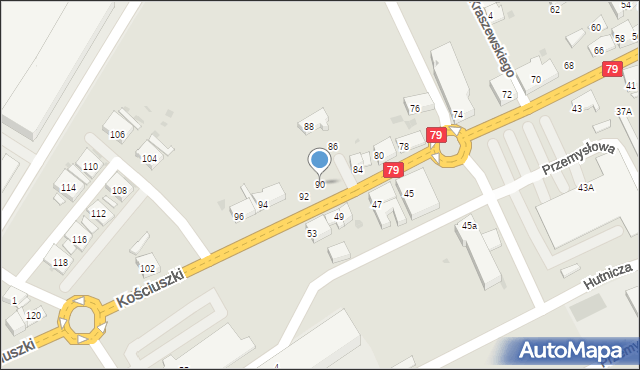 Trzebinia, Kościuszki Tadeusza, gen., 90, mapa Trzebinia