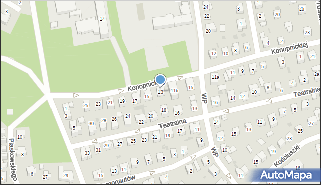 Trzebnica, Konopnickiej Marii, 13, mapa Trzebnica