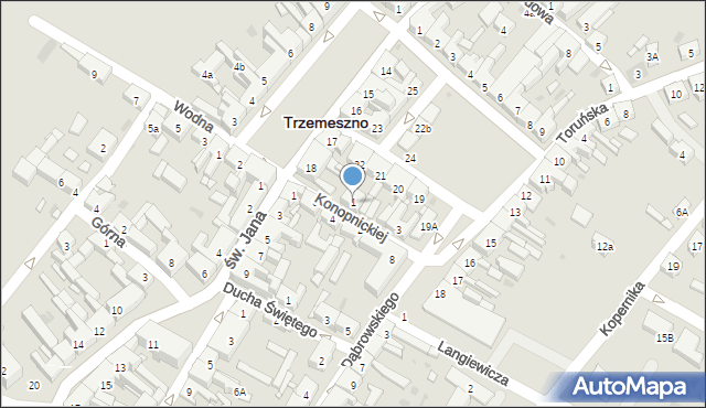 Trzemeszno, Konopnickiej Marii, 1, mapa Trzemeszno