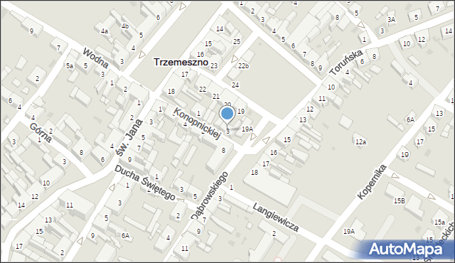 Trzemeszno, Konopnickiej Marii, 3, mapa Trzemeszno