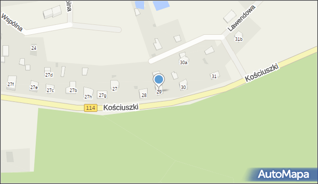 Trzeszczyn, Kościuszki Tadeusza, gen., 29, mapa Trzeszczyn