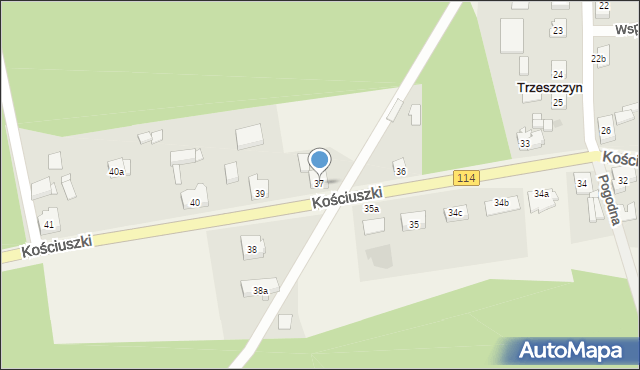 Trzeszczyn, Kościuszki Tadeusza, gen., 37, mapa Trzeszczyn