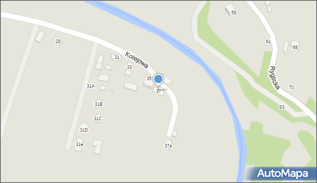 Tuchów, Kolejowa, 37, mapa Tuchów