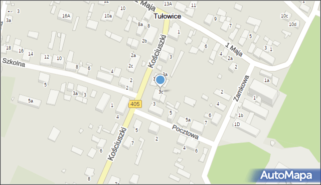 Tułowice, Kościuszki Tadeusza, gen., 3c, mapa Tułowice