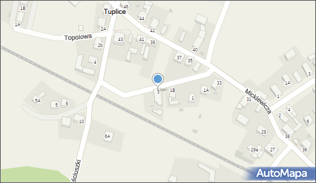 Tuplice, Kościuszki Tadeusza, gen., 3, mapa Tuplice