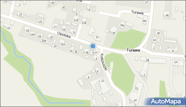 Turawa, Kościuszki Tadeusza, gen., 2, mapa Turawa