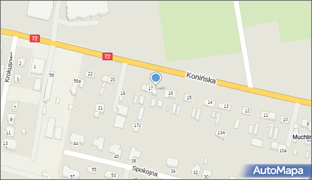 Turek, Konińska, 17a, mapa Turka