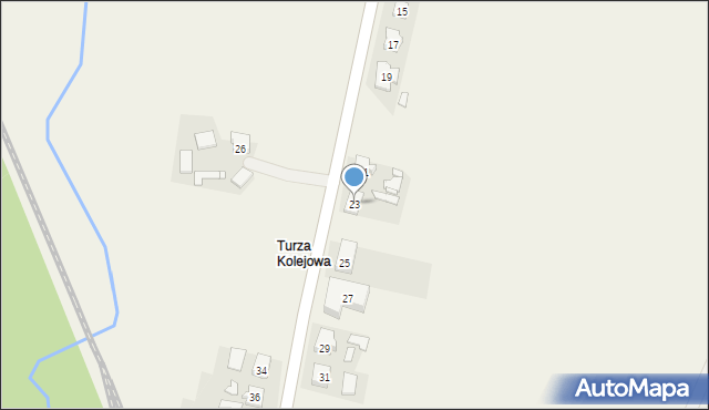 Turza, Kolejowa, 23, mapa Turza