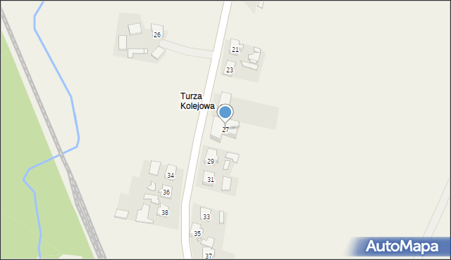 Turza, Kolejowa, 27, mapa Turza