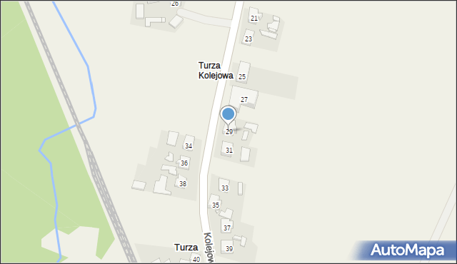 Turza, Kolejowa, 29, mapa Turza