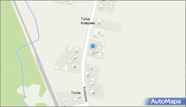 Turza, Kolejowa, 31, mapa Turza