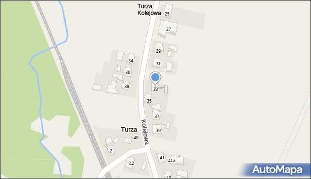 Turza, Kolejowa, 33, mapa Turza