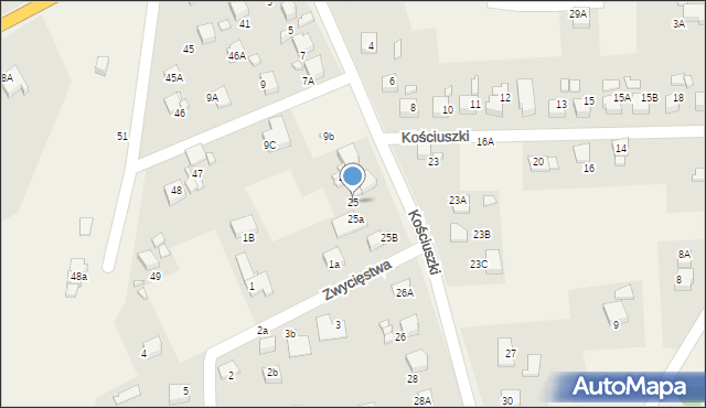 Turza Śląska, Kościuszki Tadeusza, gen., 25, mapa Turza Śląska