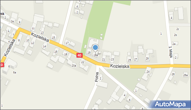 Twardawa, Kozielska, 19a, mapa Twardawa