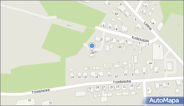 Twardogóra, Kościuszki Tadeusza, gen., 13b, mapa Twardogóra