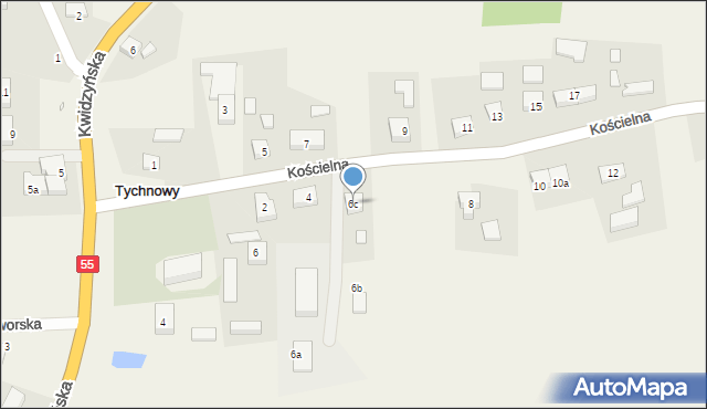 Tychnowy, Kościelna, 6c, mapa Tychnowy