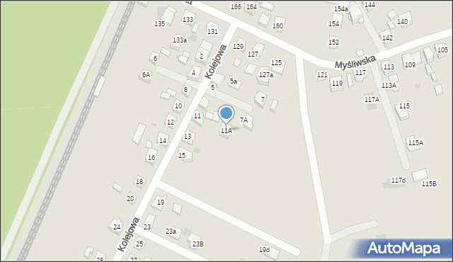 Tychy, Kolejowa, 11A, mapa Tychów