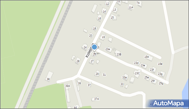 Tychy, Kolejowa, 25, mapa Tychów