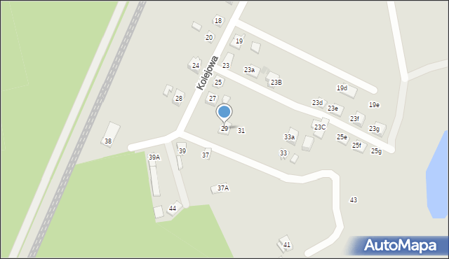 Tychy, Kolejowa, 29, mapa Tychów