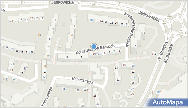 Tychy, Konfederatów Barskich, 15, mapa Tychów