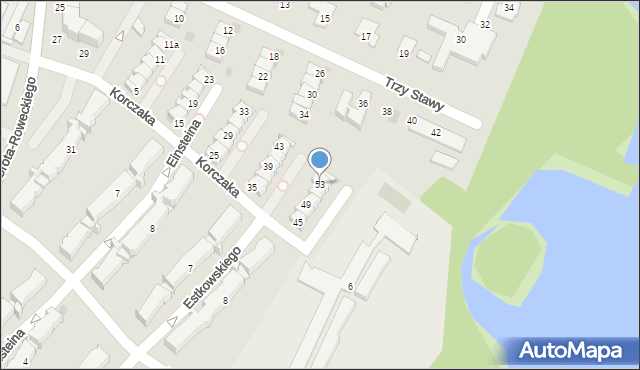 Tychy, Korczaka Janusza, 53, mapa Tychów