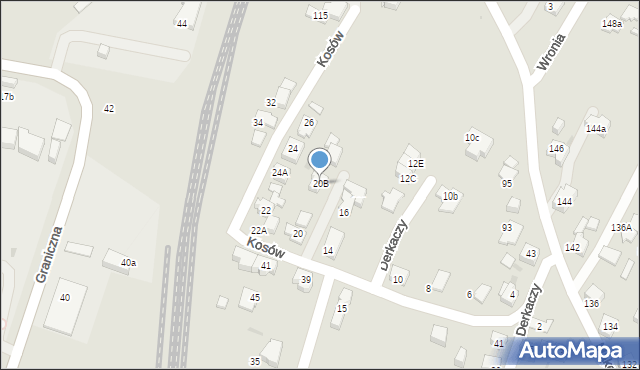 Tychy, Kosów, 20B, mapa Tychów