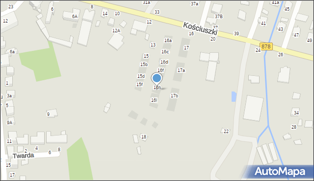 Tyczyn, Kościuszki Tadeusza, gen., 16j, mapa Tyczyn