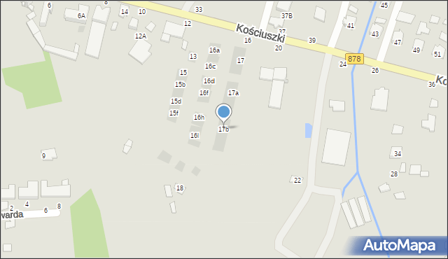 Tyczyn, Kościuszki Tadeusza, gen., 17b, mapa Tyczyn