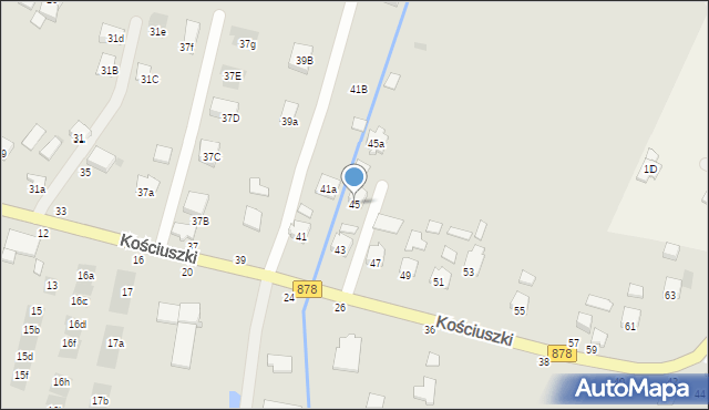 Tyczyn, Kościuszki Tadeusza, gen., 45, mapa Tyczyn