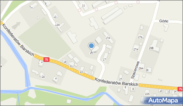 Tylicz, Konfederatów Barskich, 15, mapa Tylicz