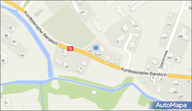 Tylicz, Konfederatów Barskich, 21, mapa Tylicz