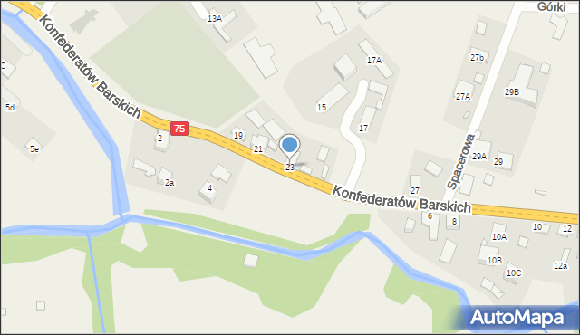 Tylicz, Konfederatów Barskich, 23, mapa Tylicz