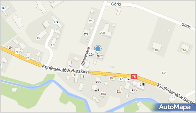 Tylicz, Konfederatów Barskich, 29, mapa Tylicz