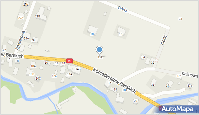 Tylicz, Konfederatów Barskich, 33A, mapa Tylicz