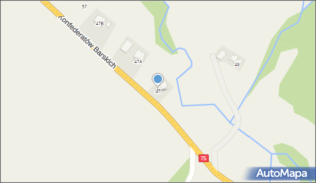 Tylicz, Konfederatów Barskich, 47, mapa Tylicz