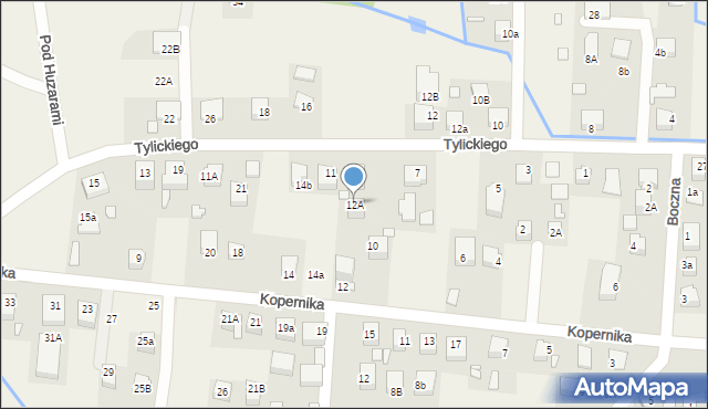 Tylicz, Kopernika Mikołaja, 12A, mapa Tylicz