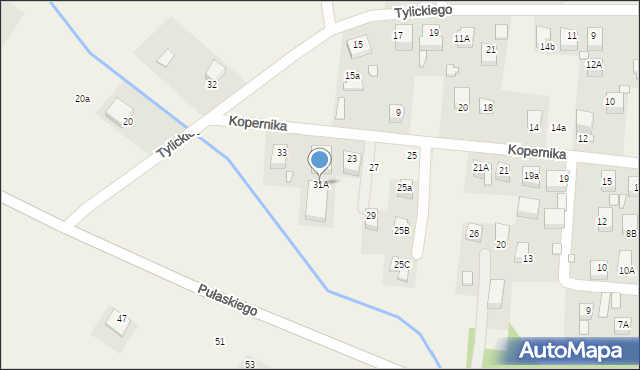 Tylicz, Kopernika Mikołaja, 31A, mapa Tylicz