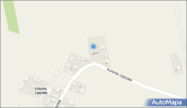 Ujazdek, Kolonia Ujazdek, 14, mapa Ujazdek