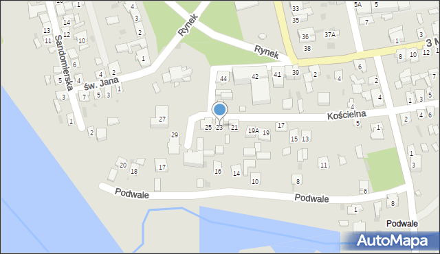 Ulanów, Kościelna, 23, mapa Ulanów