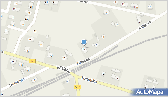 Unisław, Kolejowa, 1a, mapa Unisław