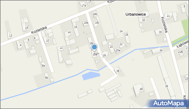 Urbanowice, Kozielska, 16a, mapa Urbanowice