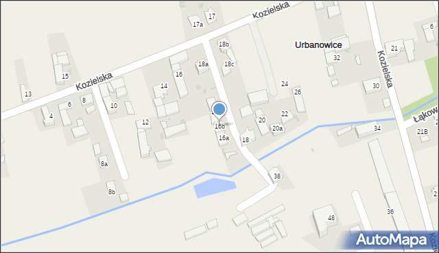 Urbanowice, Kozielska, 16b, mapa Urbanowice