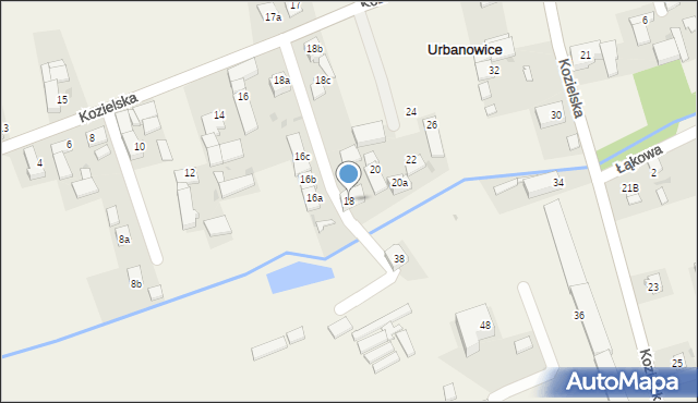 Urbanowice, Kozielska, 18, mapa Urbanowice