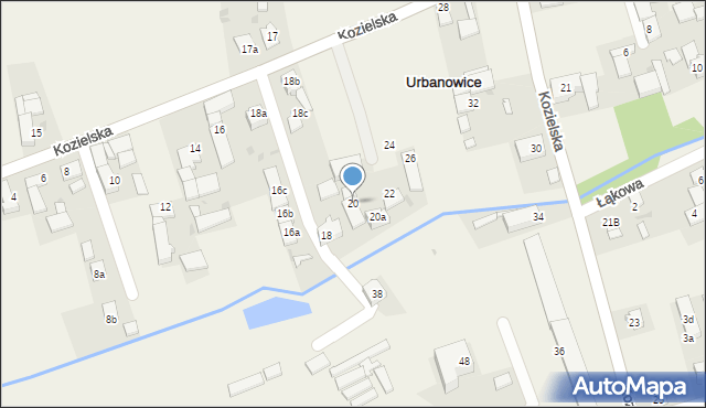 Urbanowice, Kozielska, 20, mapa Urbanowice